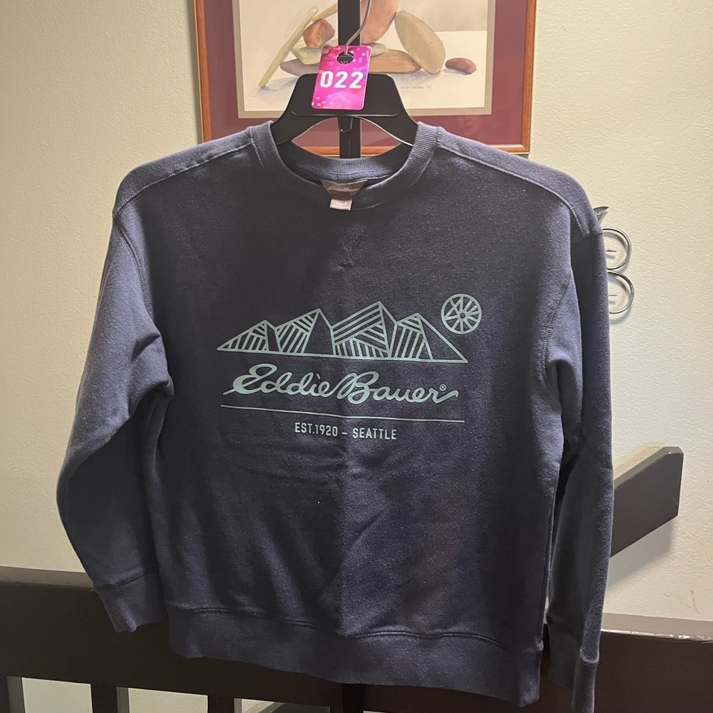 Eddie Bauer Blue Crewneck Sweatshirt size Small #022